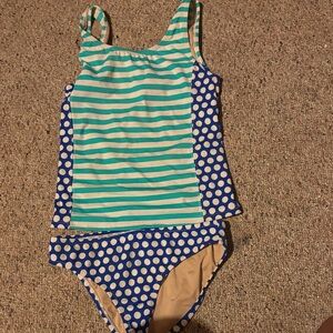 Crewcuts Blue and White Polka Dot Swimsuit
